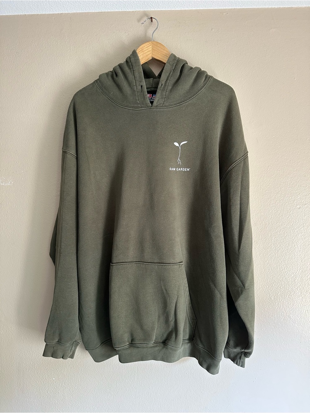 Raw Garden Olive Green Men's Hoodie